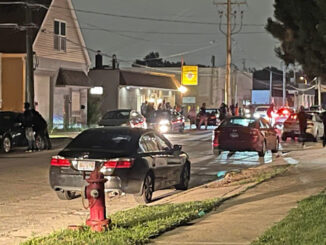 Gathering at Knights of Columbus The KC Hall spilling out onto Hickory Avenue in Arlington Heights on Sunday, August 1, 2021 about 11:00 p.m.