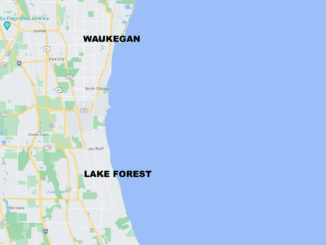 Lake Michigan fromo Waukegan to Lake Forest (SOURCE: Map data ©2021 Google)