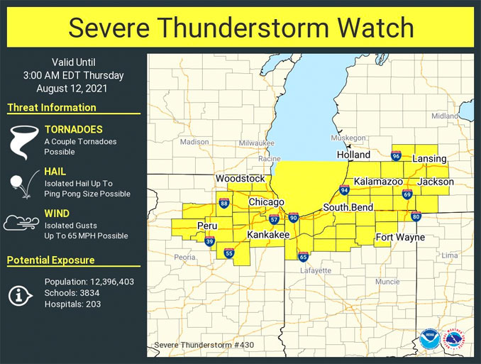 Severe Thunderstorm Watch 403 issued Wednesday, August 11, 2021 at 8:20 p.m.