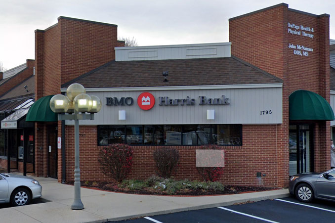 BMO Harrris Bank at Washington Street and Redstart Road in southeast Naperville