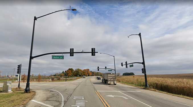 Behm Lane and Peterson Road in Fremont Township Street View (Image captured October 2019 ©2021 Google)