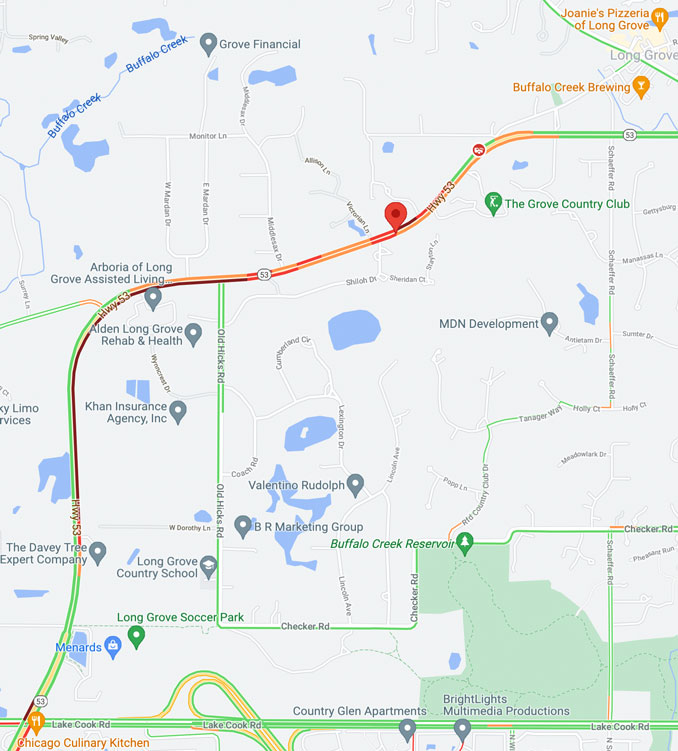 Crash map Route53 near Shiloh Drive on Monday, September 27, ,2021 (Map data ©2021 Google)