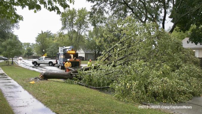 Storm damage on Deerpath Drive in Vernon Hills (SOURCE: Craig/CapturedNews)