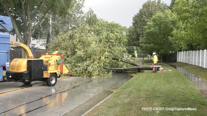 Storm damage on Deerpath Drive in Vernon Hills