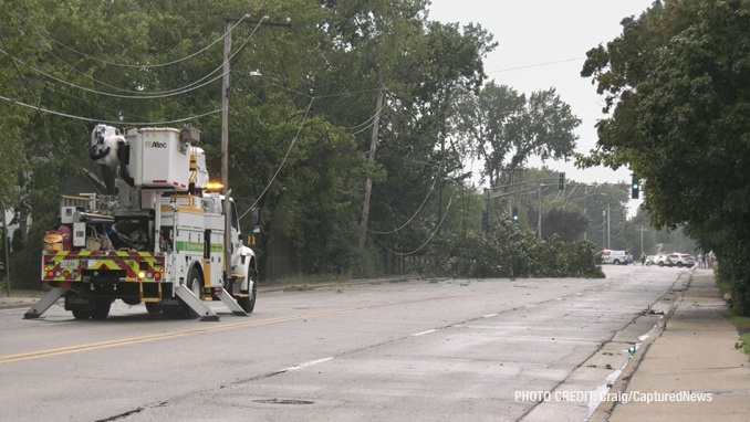 Storm damage at Waukegan Road and Greenwood Avenue in Deerfield (SOURCE: Craig/CapturedNews)