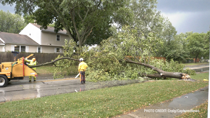 Storm damage on Deerpath Drive in Vernon Hills (SOURCE: Craig/CapturedNews)