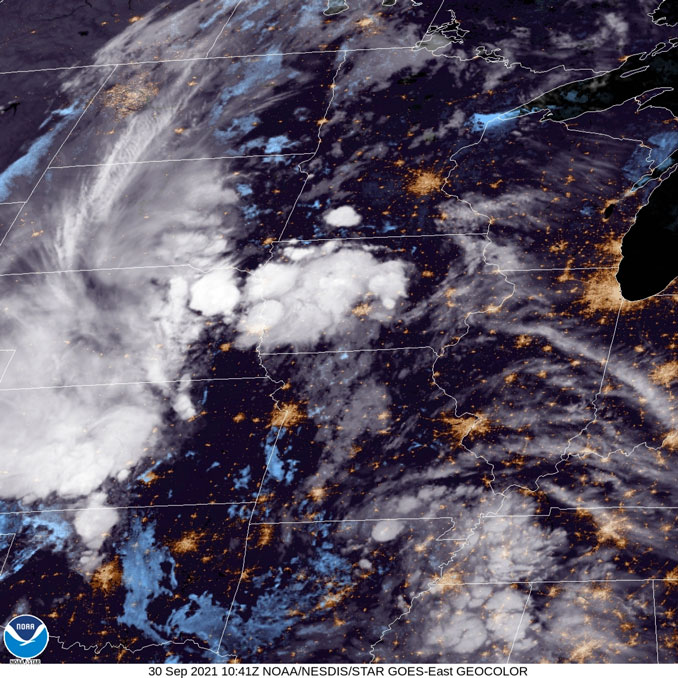 NOAA GOES East September 30 2021 at 0541 AM CDT