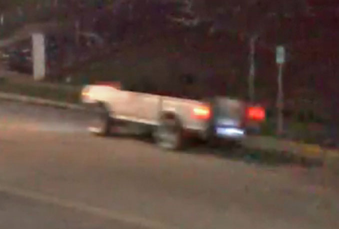 Pickup truck involved in a fatal hit-and-run crash with a pedestrian in Aurora, Illinois (SOURCE: Aurora Police Department)