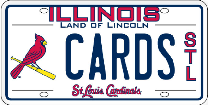 St Louis Cardinals Illinois license plate (SOURCE: Illinois Secretary of State)