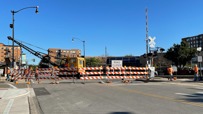 Union Pacific railroad work at Dunton Avenue