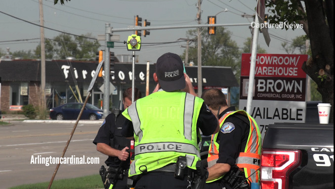 Crash investigators at the scene of a fatal hit-and-run crash on Higgins Road west of Elmhurst Road in Elk Grove Village Wednesday, October 13, 2021