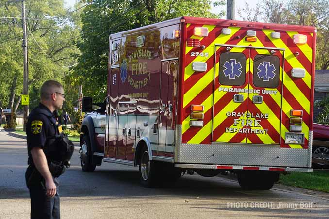 Water rescue scene at Highland Lake in Lake County before a Chicago man died at a hospital (PHOTO CREDIT: Jimmy Bolf).