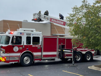 Palatine Tower 85 crew on the roof at Burger King in Palatine