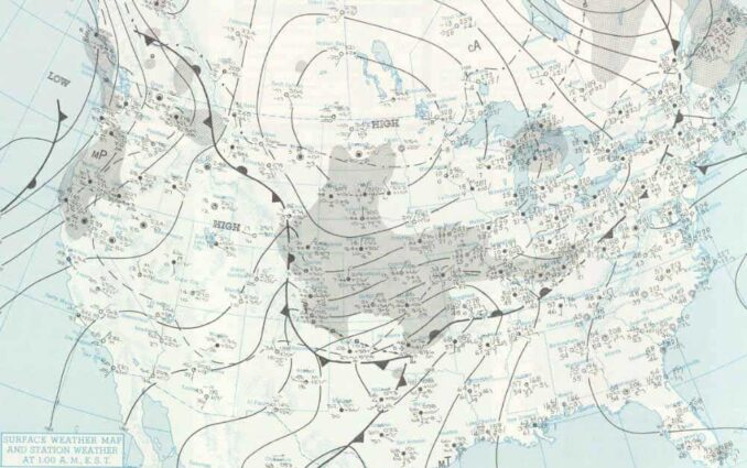 Map 1: Midnight CST Jan 26, 1967 (SOURCE: National Weather Service Chicago)