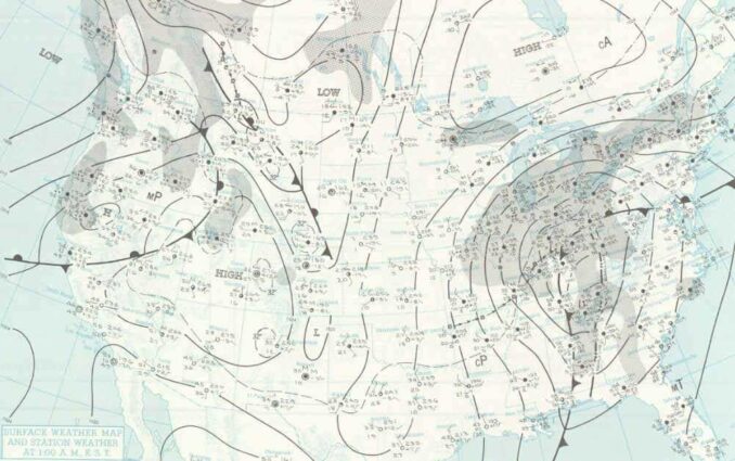Map 2: Midnight CST Jan 27, 1967 (SOURCE: National Weather Service Chicago)
