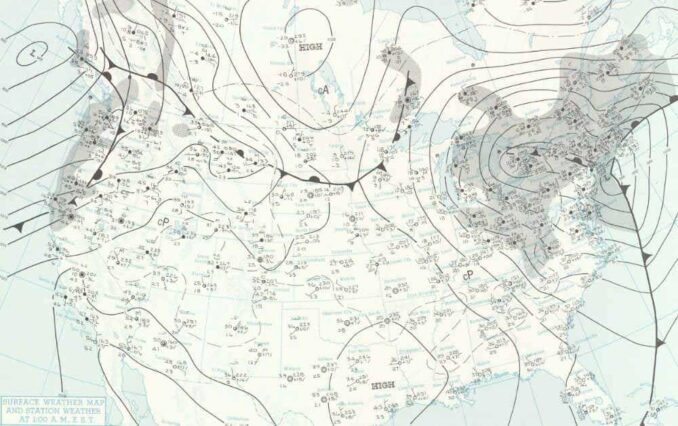Map 3: Midnight Jan 28, 1967 (SOURCE: National Weather Service)