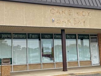 Former Cake Box location the morning after a commercial burglary, trespassing and an unauthorized party occurred at 1617 West Campbell Street near Wilke Road in Arlington Heights