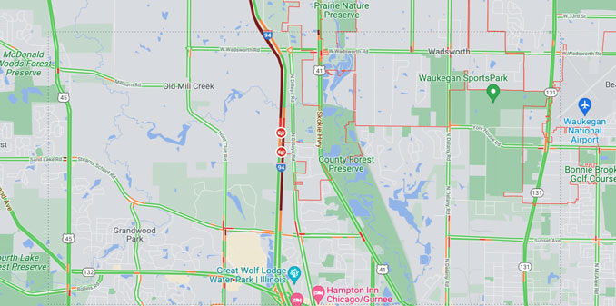 Crash Map I-94 EAST near MilePost 6.5 involving rollover semi-trailer truck (Map data ©2021 Google)