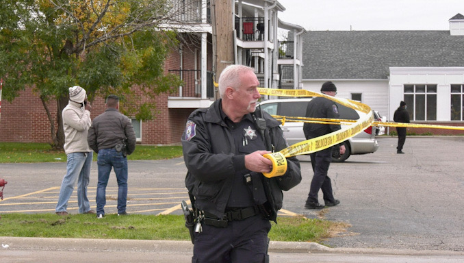 Crime scene at fatal shooting in Park City in Lake County (Craig/CapturedNews).