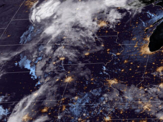 GOES-East cloud cover on October 1, 2021 at 651AM CDT