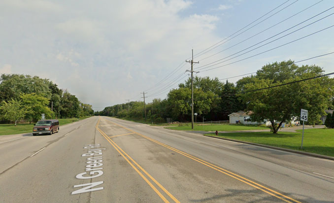 Green Bay Road north of Wadsworth Road in Beach Park (Google Maps Street View captured September 2019 ©2021)