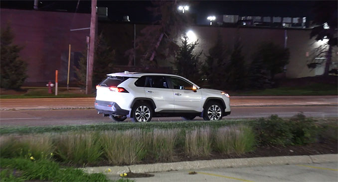 A white Toyota RAV4 was stopped at the scene for about 45 minutes