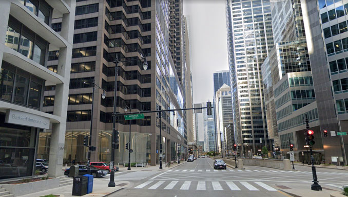 100 block of South Wacker Drive Chicago (Image capture June 2021 ©2021 Google).