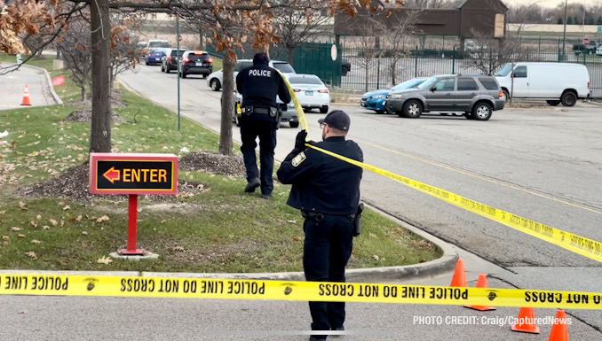 Shooting scene near Portillo's at Gurnee Mills in Gurnee Illinois, Saturday, November 27, 2021 (Craig/CapturedNews)