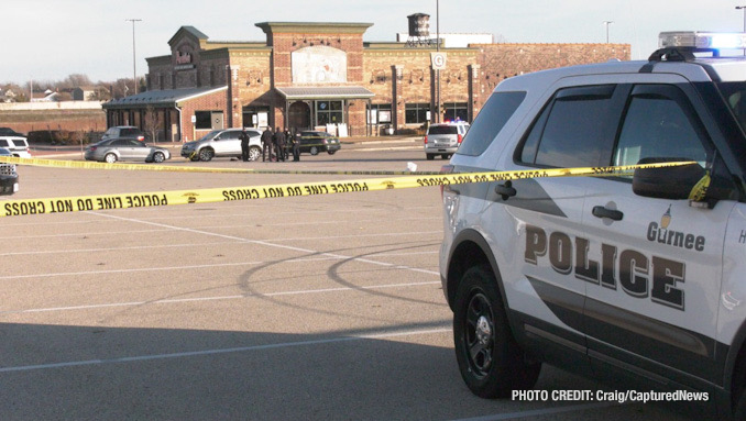 Shooting scene near Portillo's at Gurnee Mills in Gurnee Illinois, Saturday, November 27, 2021 (Craig/CapturedNews)