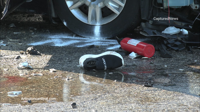 Crash scene at Rand Road and Golf Road Des Plaines