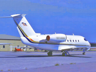 Bombardier Challenger 600, not actual aircraft and color markings modified to avoid connection of seized aircraft identity to file photo identity (Original photo by Alain Rioux)