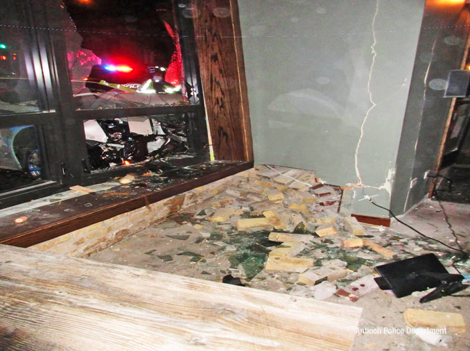 Interior of the The Rivalry Alehouse in Antioch after a crash by a suspect DUI driver (SOURCE: Antioch Police Department)