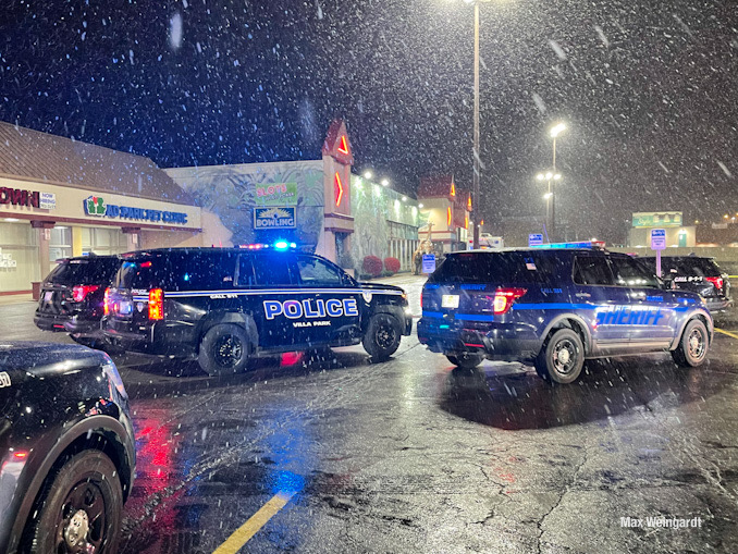 Man shot at Safari Land, 701 West North Avenue in Villa Park Saturday, November 13, 2021 (PHOTO CREDIT: Max Weingardt)