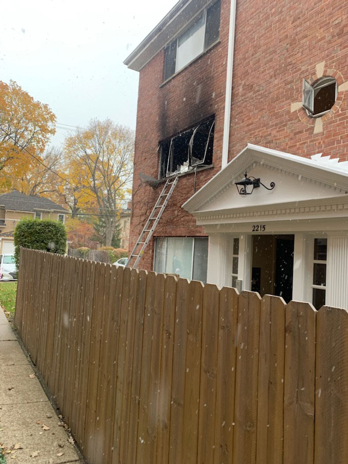 Apartment fire on Central Central Street with no injuries in Evanston (SOURCE: Evanston Fire Department)