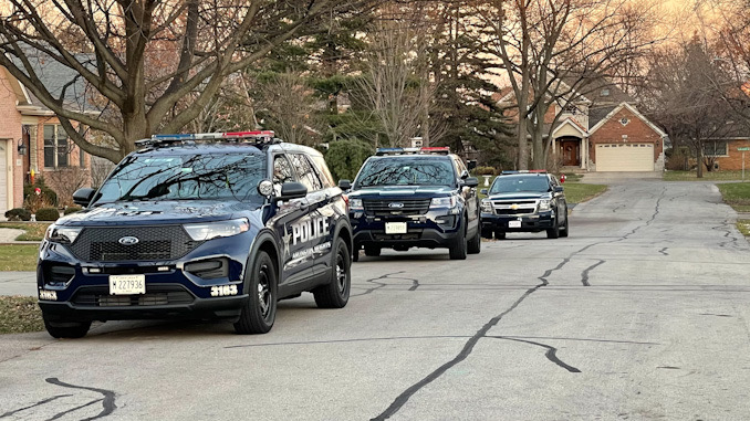 Arlington Heights police on scene in the block of 1100 West Wing Street investigating a report involving Aggravated Discharge of a Firearm Friday, December 3, 2021
