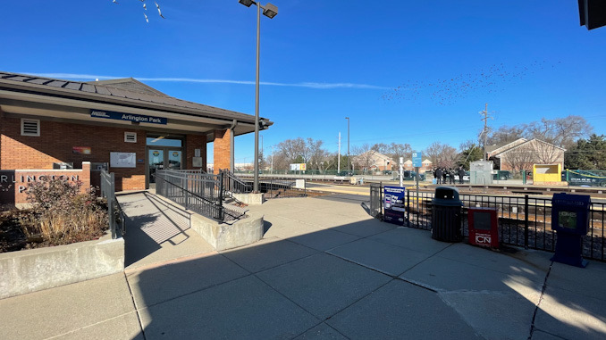 Death investigation scene at the Arlington Park Metra station in Arlington Heights