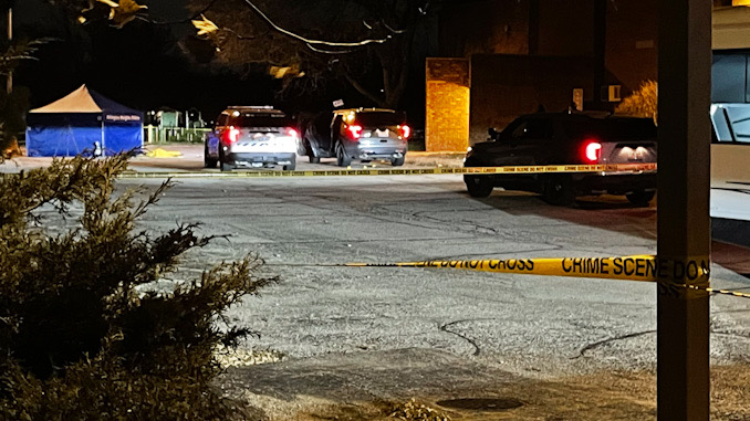 Scene near Radcliffe Road in Buffalo Grove where a man was shot by two police officers after after he approached them while firing shots in the air