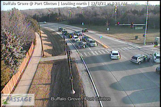 At least one person hurt in a crash at Buffalo Grove Road and Port Clinton Road in Buffalo Grove (SOURCE: Lake County PASSAGE)