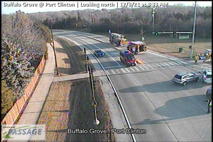 At least one person hurt in a crash at Buffalo Grove Road and Port Clinton Road in Buffalo Grove (SOURCE: Lake County PASSAGE)