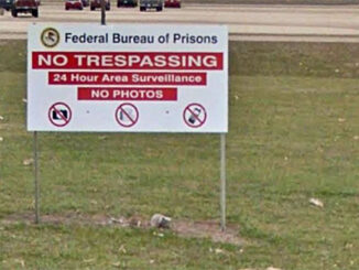 No Photos sign at Thomson Penitentiary, street view image (Image capture December 2015 ©2021 Google)