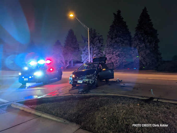 Crash in front of Culver's at Northwest Highway and Waterman Avenue in Arlington Heights (PHOTO CREDIT: Chris Kobler)