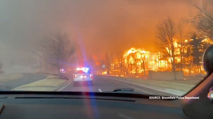 Still frame from Broomfield Police vehicle video in Superior, Colorado East of US 36 (SOURCE: Broomfield Police Department)