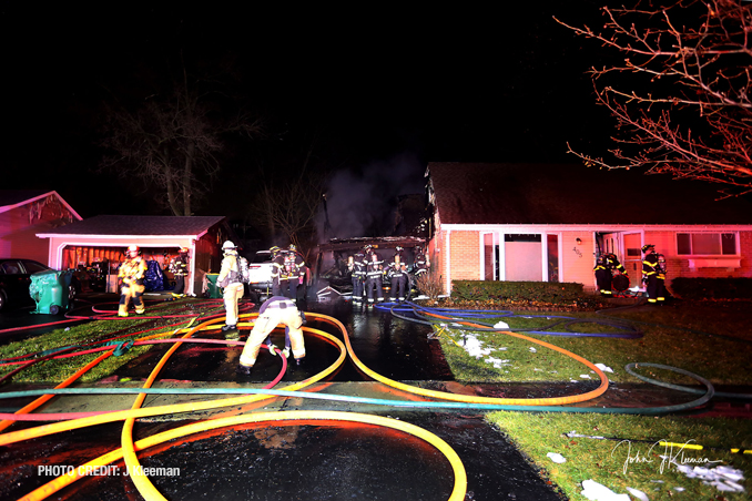 Fire scene in Buffalo Grove on Saturday, January 1, 2022 (SOURCE: J Keeman)