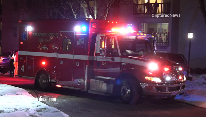 Shooting scene at Stonebridge of Arlington Heights apartment complex, 400 West Rand Road in Arlington Heights, Monday night, January 31, 2022