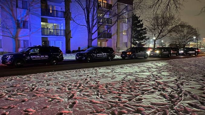 Shooting scene at Stonebridge of Arlington Heights apartment complex, 400 West Rand Road in Arlington Heights, Monday night, January 31, 2022