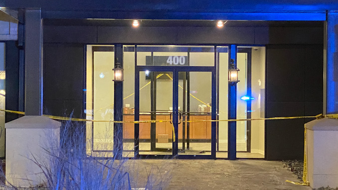 Shooting scene at Stonebridge of Arlington Heights apartment complex, 400 West Rand Road in Arlington Heights, Monday night, January 31, 2022