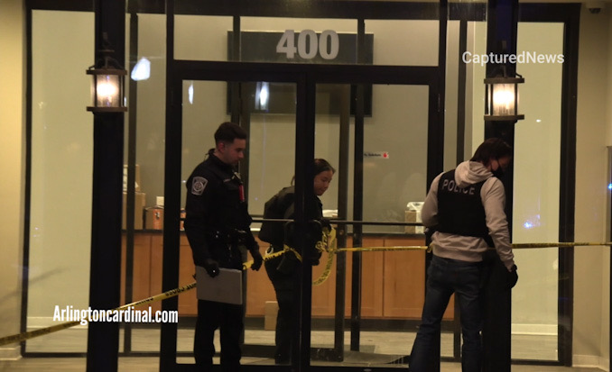 Shooting scene at Stonebridge of Arlington Heights apartment complex, 400 West Rand Road in Arlington Heights, Monday night, January 31, 2022