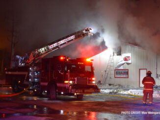 Fire scene at Milwaukee Avenue just south of Grass Lake Road in Lake Villa (PHOTO CREDIT: Max Weingardt)