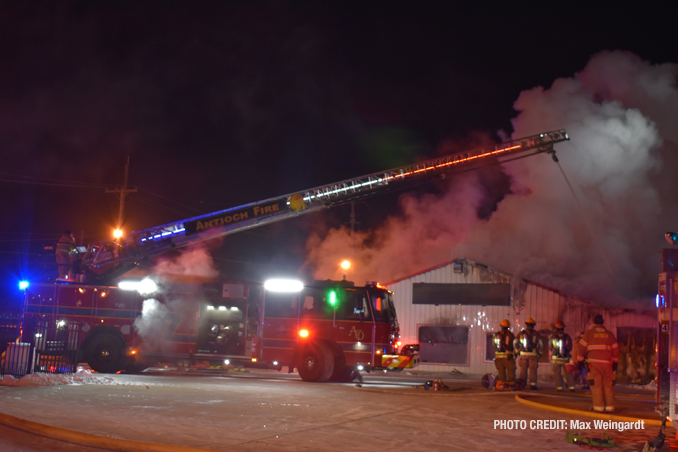 Fire scene at Milwaukee Avenue just south of Grass Lake Road in Lake Villa (PHOTO CREDIT: Max Weingardt)