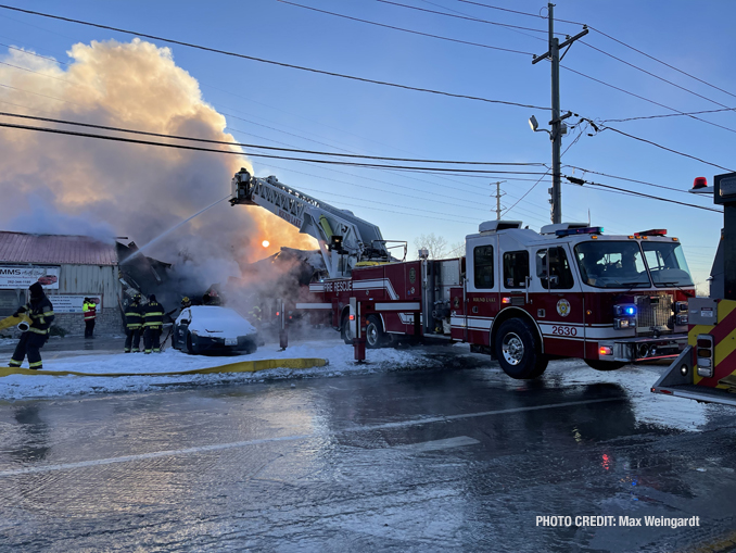 Round Lake at the fire scene at Milwaukee Avenue just south of Grass Lake Road in Lake Villa (PHOTO CREDIT: Max Weingardt)